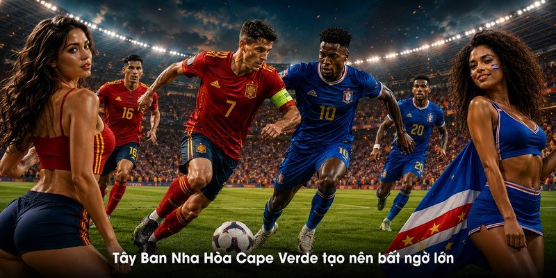 Tây Ban Nha Hòa Cape Verde tạo nên bất ngờ lớn